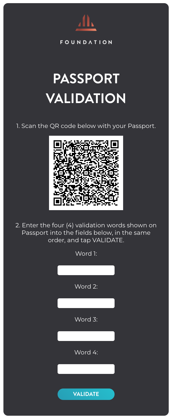 Passport Validation Page